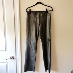 Black Real Leather Pants - Size 4 US